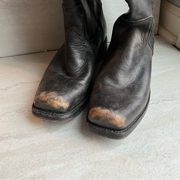 Frye Heath Distressed Moto Style Boots 76286 Size 8.5B - Picture 4 of 13